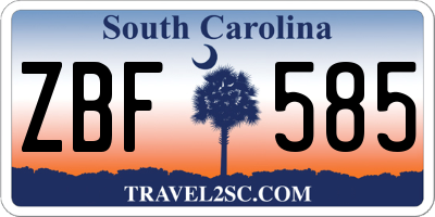 SC license plate ZBF585