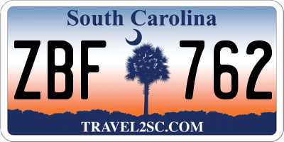 SC license plate ZBF762