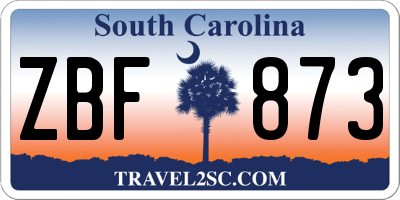 SC license plate ZBF873