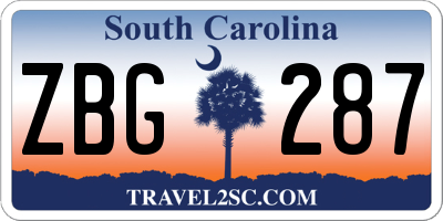 SC license plate ZBG287