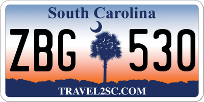 SC license plate ZBG530