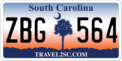 SC license plate ZBG564