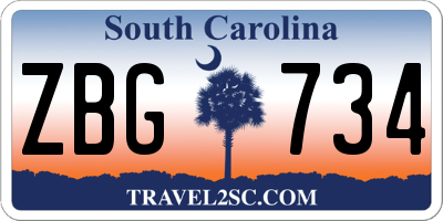 SC license plate ZBG734
