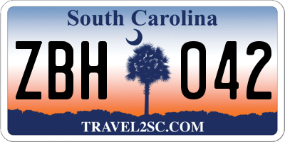 SC license plate ZBH042