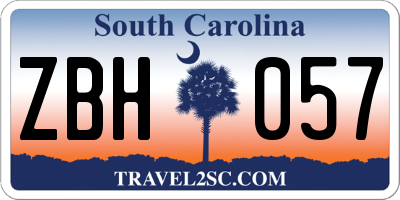 SC license plate ZBH057