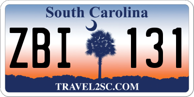 SC license plate ZBI131