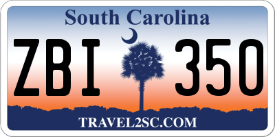 SC license plate ZBI350
