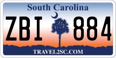 SC license plate ZBI884