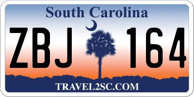 SC license plate ZBJ164