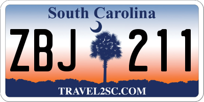 SC license plate ZBJ211