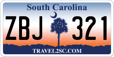 SC license plate ZBJ321