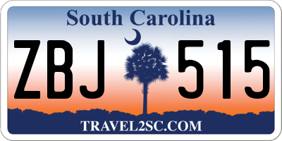 SC license plate ZBJ515