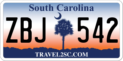SC license plate ZBJ542