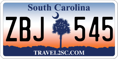 SC license plate ZBJ545