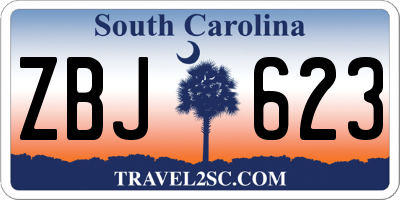SC license plate ZBJ623