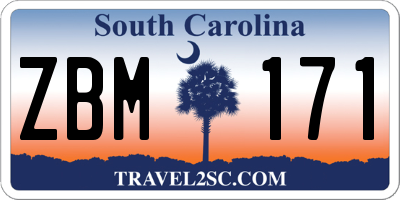 SC license plate ZBM171