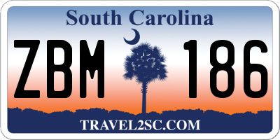 SC license plate ZBM186