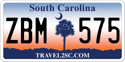 SC license plate ZBM575