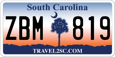 SC license plate ZBM819