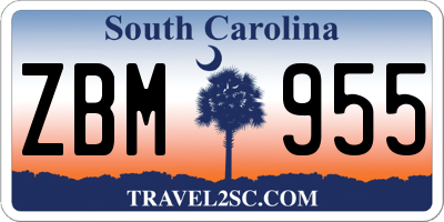 SC license plate ZBM955