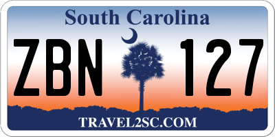 SC license plate ZBN127