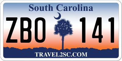 SC license plate ZBO141