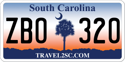 SC license plate ZBO320