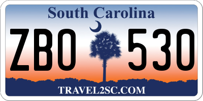 SC license plate ZBO530