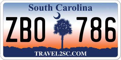 SC license plate ZBO786