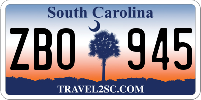 SC license plate ZBO945