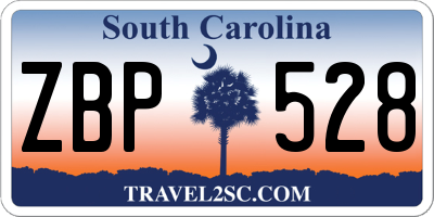 SC license plate ZBP528