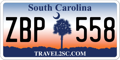 SC license plate ZBP558