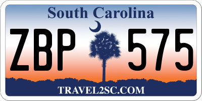 SC license plate ZBP575