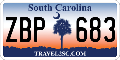 SC license plate ZBP683
