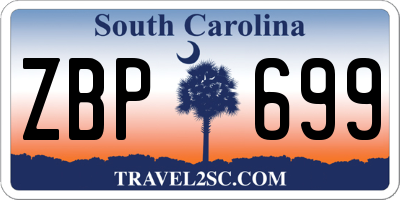 SC license plate ZBP699