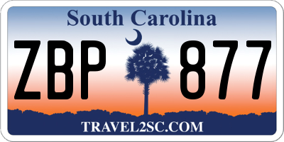 SC license plate ZBP877