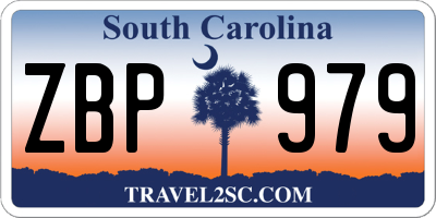 SC license plate ZBP979