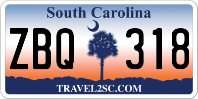 SC license plate ZBQ318