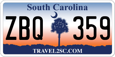 SC license plate ZBQ359