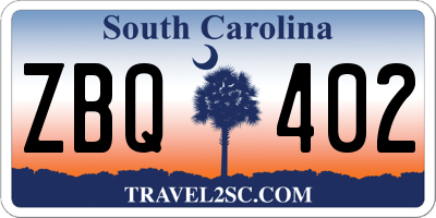 SC license plate ZBQ402