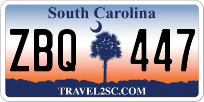 SC license plate ZBQ447