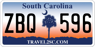 SC license plate ZBQ596