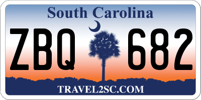 SC license plate ZBQ682