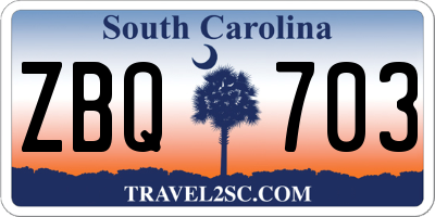 SC license plate ZBQ703