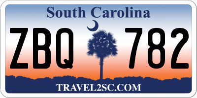 SC license plate ZBQ782