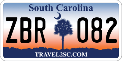 SC license plate ZBR082