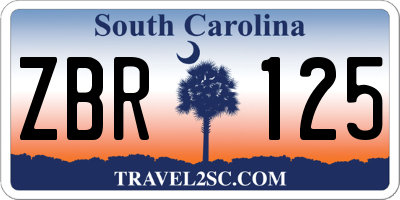 SC license plate ZBR125