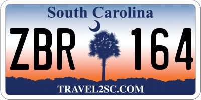 SC license plate ZBR164