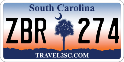 SC license plate ZBR274