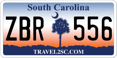 SC license plate ZBR556